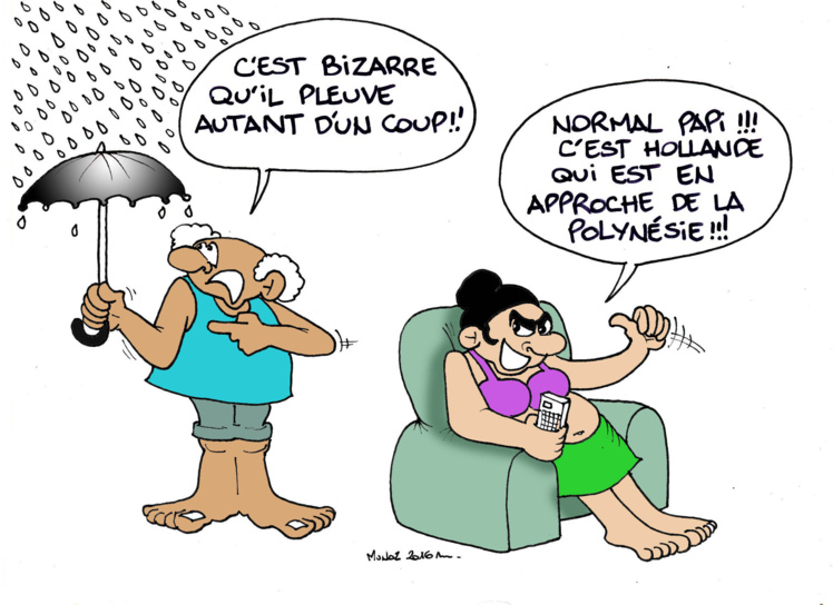 "Il pleut ! Hollande arrive !" par Munoz