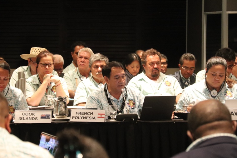 Antony Géros est intervenu pour rappeler que la Déclaration de Ngibtal, adoptée en 2024 à Palau, place la sécurité humaine au cœur des priorités régionales. (Photo : APF)