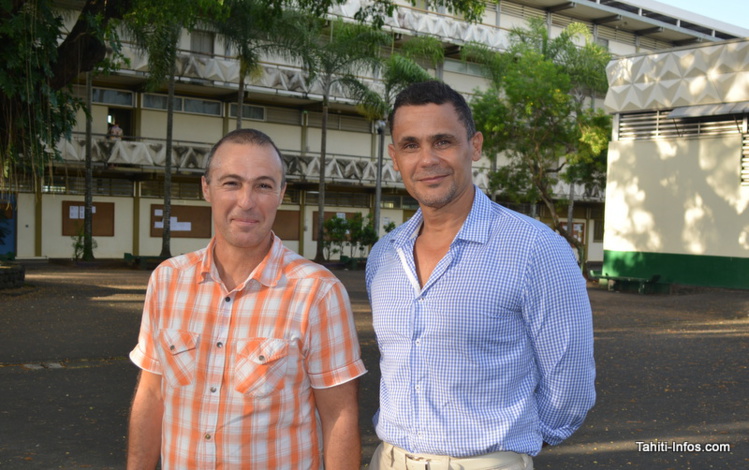 Antoine Biddau, chef de travaux, et Jimmy Legros, proviseur du Lycée de Taaone. Antoine Biddau, chef de travaux, et Jimmy Legros, proviseur du Lycée de Taaone.