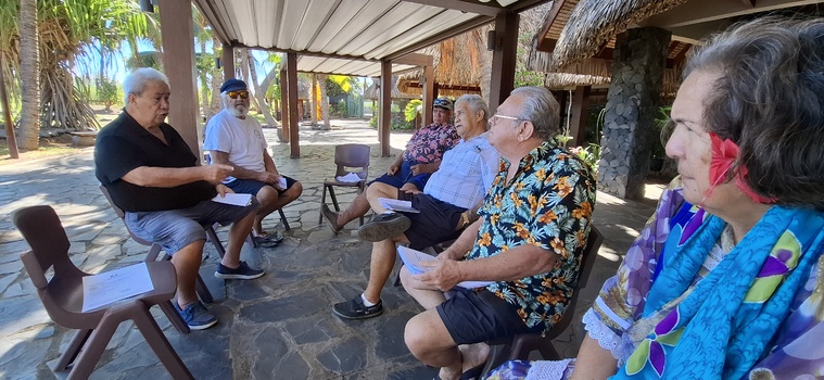 Eugène Tetuanui, le nouveau président du parti souverainiste Te fenua tupuna mā’ohi te ora ia o te nuna’a, hier lors de la conférence de presse organisée pour annoncer son entrée sur l’échiquier politique local @Vaite Urarii Pambrun