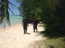 Les mutoi sur la plage de Tiahura. Les mutoi sur la plage de Tiahura.