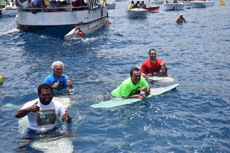 Le quatuor finaliste de la catégorie Knee board Men. Le quatuor finaliste de la catégorie Knee board Men.
