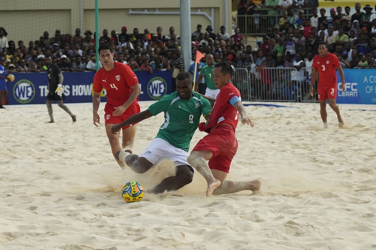 Raimana Li Fung Kuee était le capitaine des Tiki Toa lors de la victoire de l’OFC Beach Soccer Nations Cup 2024.
