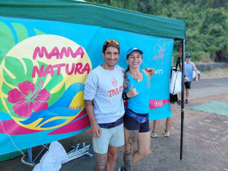 Samuel Zijp, directeur du Tahiti Moorea Ultra Trail (TMUT), et Adeline Yvon, présidente de Mama Natura. Samuel Zijp, directeur du Tahiti Moorea Ultra Trail (TMUT), et Adeline Yvon, présidente de Mama Natura.