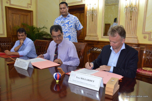 La Polynésie française a signé mardi un protocole d’adhésion de la Polynésie française au groupe Agence France Locale.
