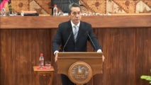 Marcel Tuihani à la tribune de l'assemblée de la Polynésie ce jeudi matin. Marcel Tuihani à la tribune de l'assemblée de la Polynésie ce jeudi matin.