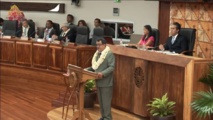 Edouard Fritch à la tribune de l'assemblée de Polynésie française ce jeudi matin. Edouard Fritch à la tribune de l'assemblée de Polynésie française ce jeudi matin.