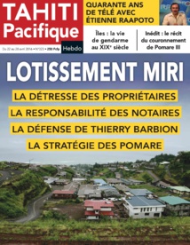 A la Une de Tahiti Pacifique Hebdo aujourd'hui