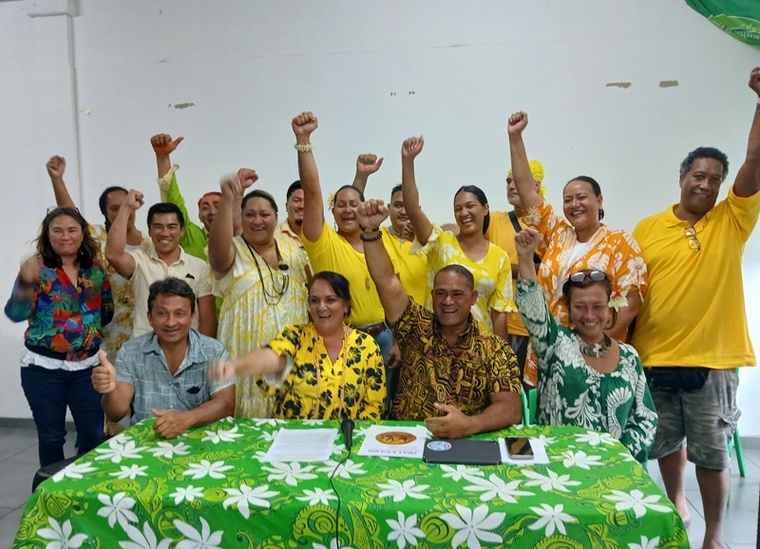 La liste Pirae a ti'a mai menée par le tandem Temarama Varney et Tiare Virgile-Tecchi