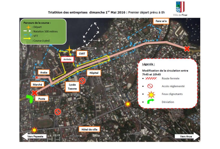 Modification de la circulation ce dimanche à Pirae