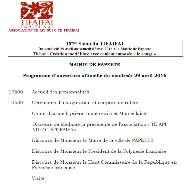 18ème édition du Salon du Tifaifai 18ème édition du Salon du Tifaifai