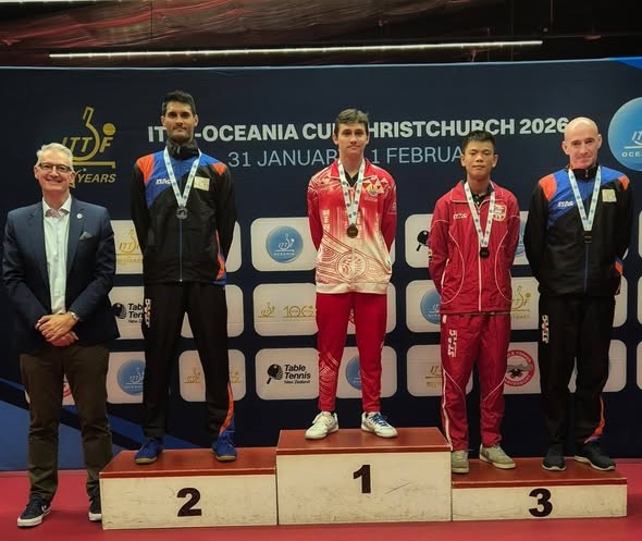 Grand espoir du tennis de table tahitien, Ariinui Pambrun (1) a décroché le titre masculin à la Pacific Cup.