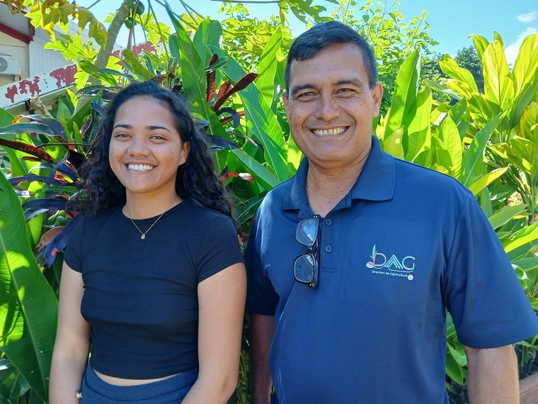 Tetia Peu, ingénieure agronome à la Direction de l’agriculture, et le directeur de la DAG, Roland Bopp. crédit photo SD