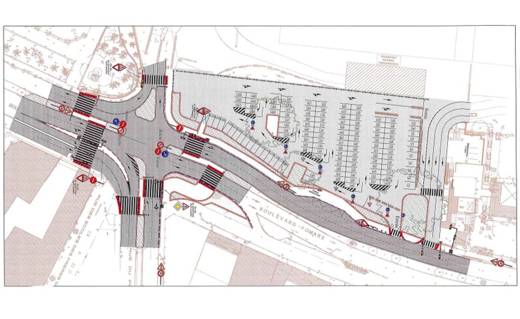 Le plan de circulation définitif sur le carrefour du Pacifique.