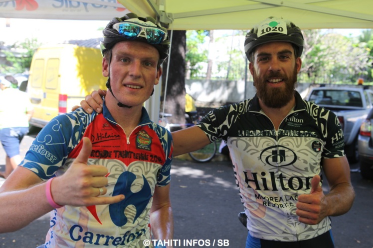 Liam Aitcheson 1e en 2H32'12, et Christophe Betard, 2e en 2H33'09 Liam Aitcheson 1e en 2H32'12, et Christophe Betard, 2e en 2H33'09