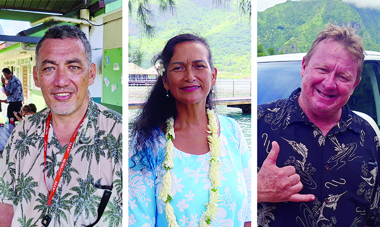 (De G à D) Ataria Firiapu; Christiane Kelley; Réginal Haring