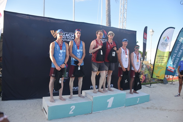 Le podium du Tahiti World Beach Pro Tour 2026. Le podium du Tahiti World Beach Pro Tour 2026.