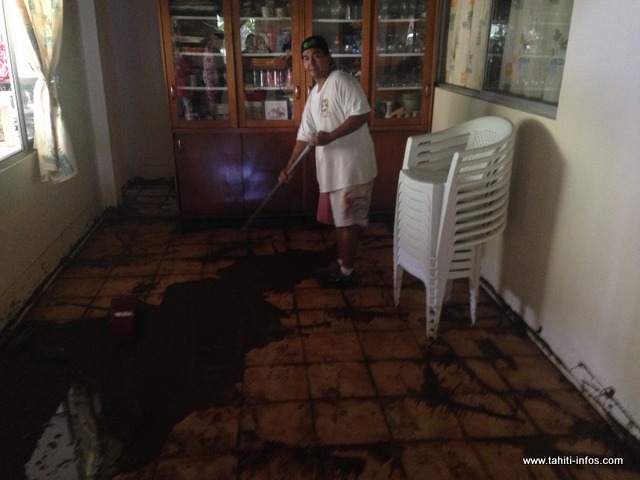 Chez Moeata et sa famille, toutes les pièces de la maison ont été inondées