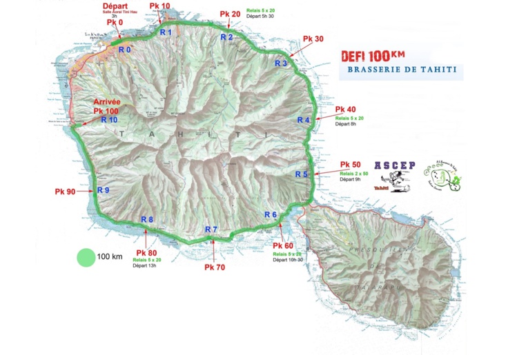 Le parcours du défi 100 KM Le parcours du défi 100 KM
