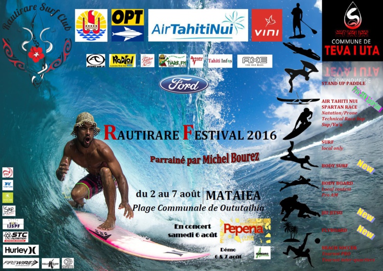A ne pas rater – Michel Bourez : La sixième édition du Rautirare Festival à Mataiea A ne pas rater – Michel Bourez : La sixième édition du Rautirare Festival à Mataiea