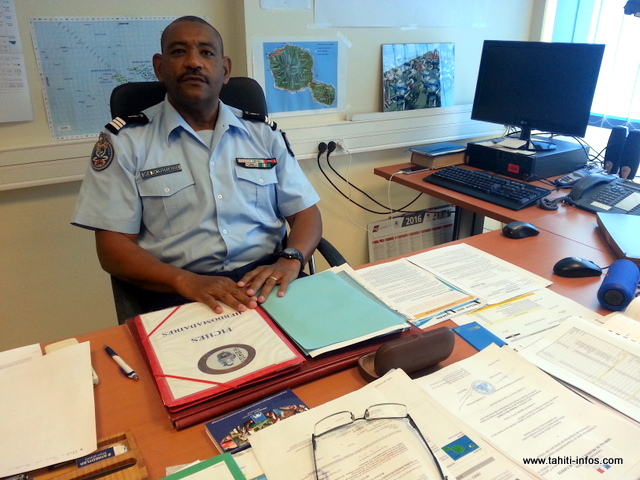 Le capitaine Olivier Faure, officier adjoint en charge de la sécurité routière pour la gendarmerie en Polynésie française.