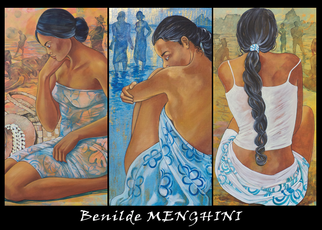 Drapées dans des paréos, les sensuelles vahine incarnent à merveille la gent féminine et invitent à la contemplation.