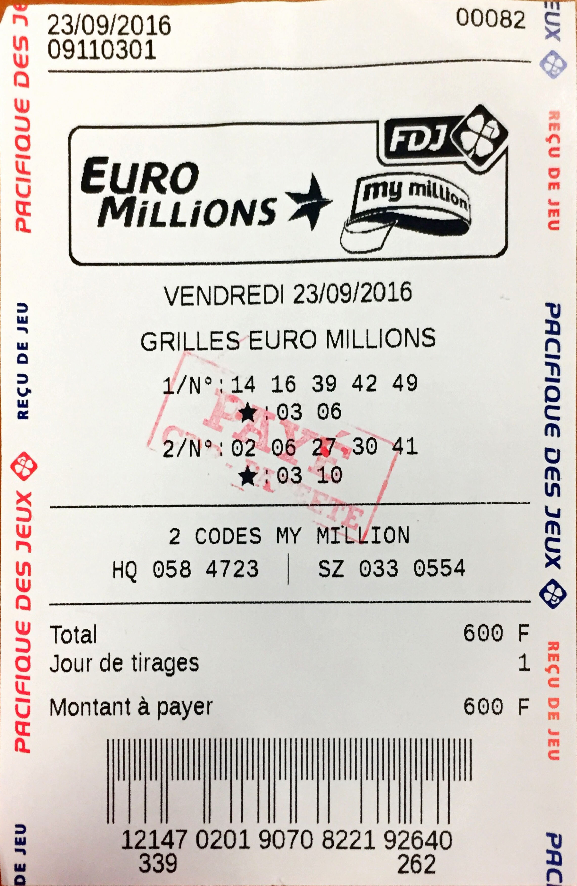 Le gagnant de l'Euromillions a reçu son chèque, il avait validé sa grille à  Papenoo