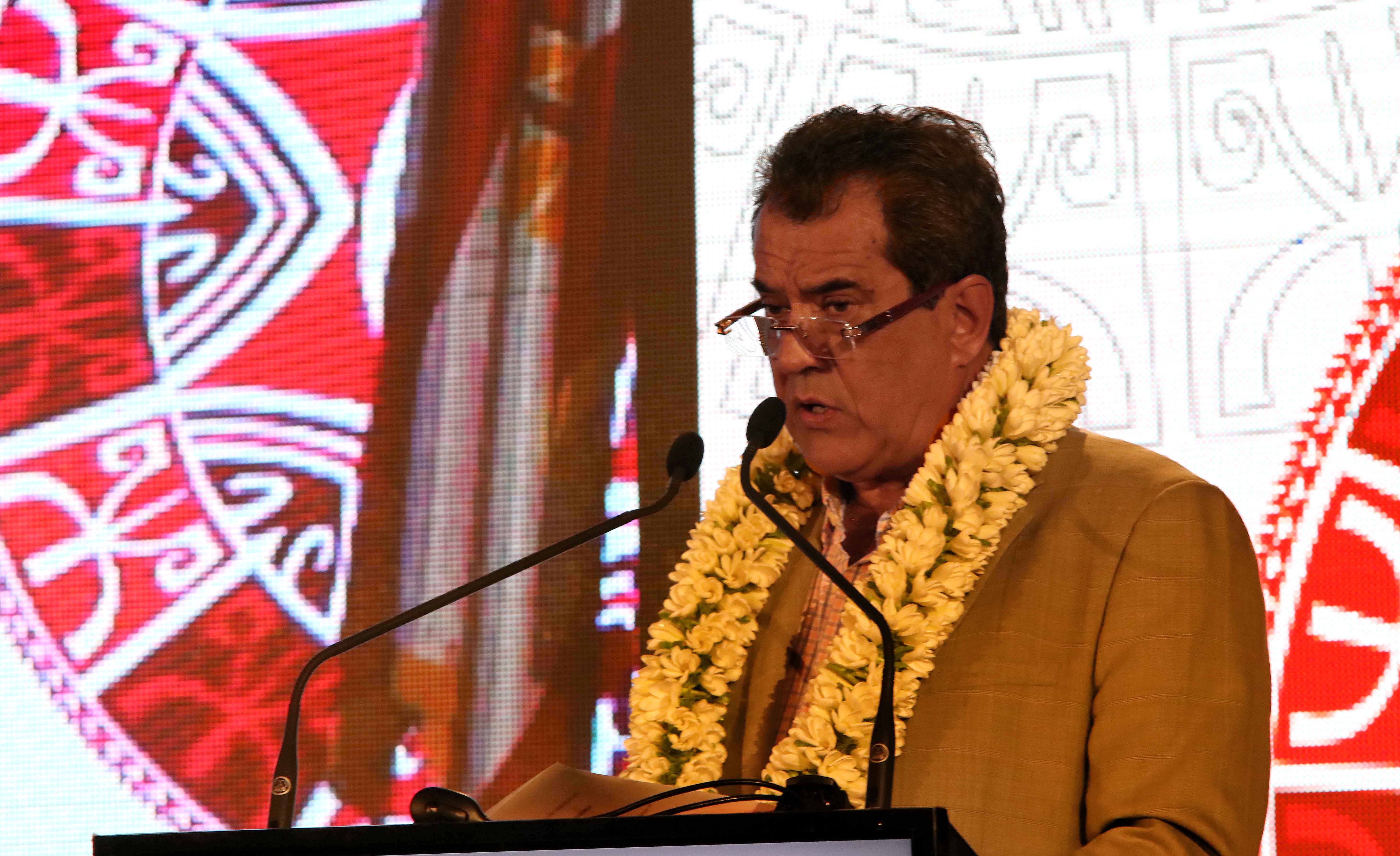 Edouard Fritch, lundi matin à l'ouverture de la 2e conférence économique de Polynésie française.