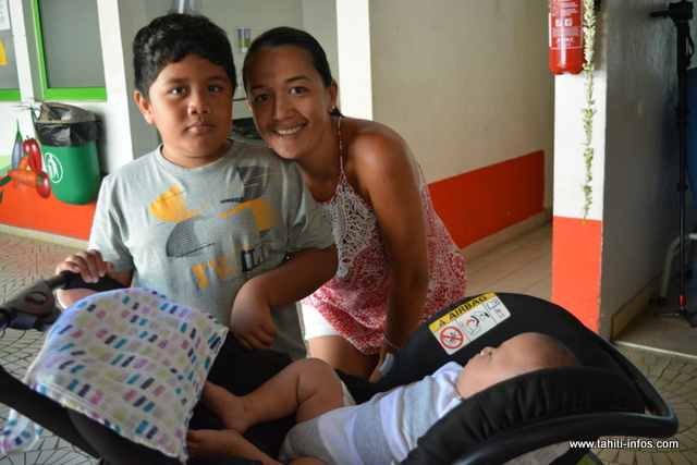 Barbara et ses deux enfants