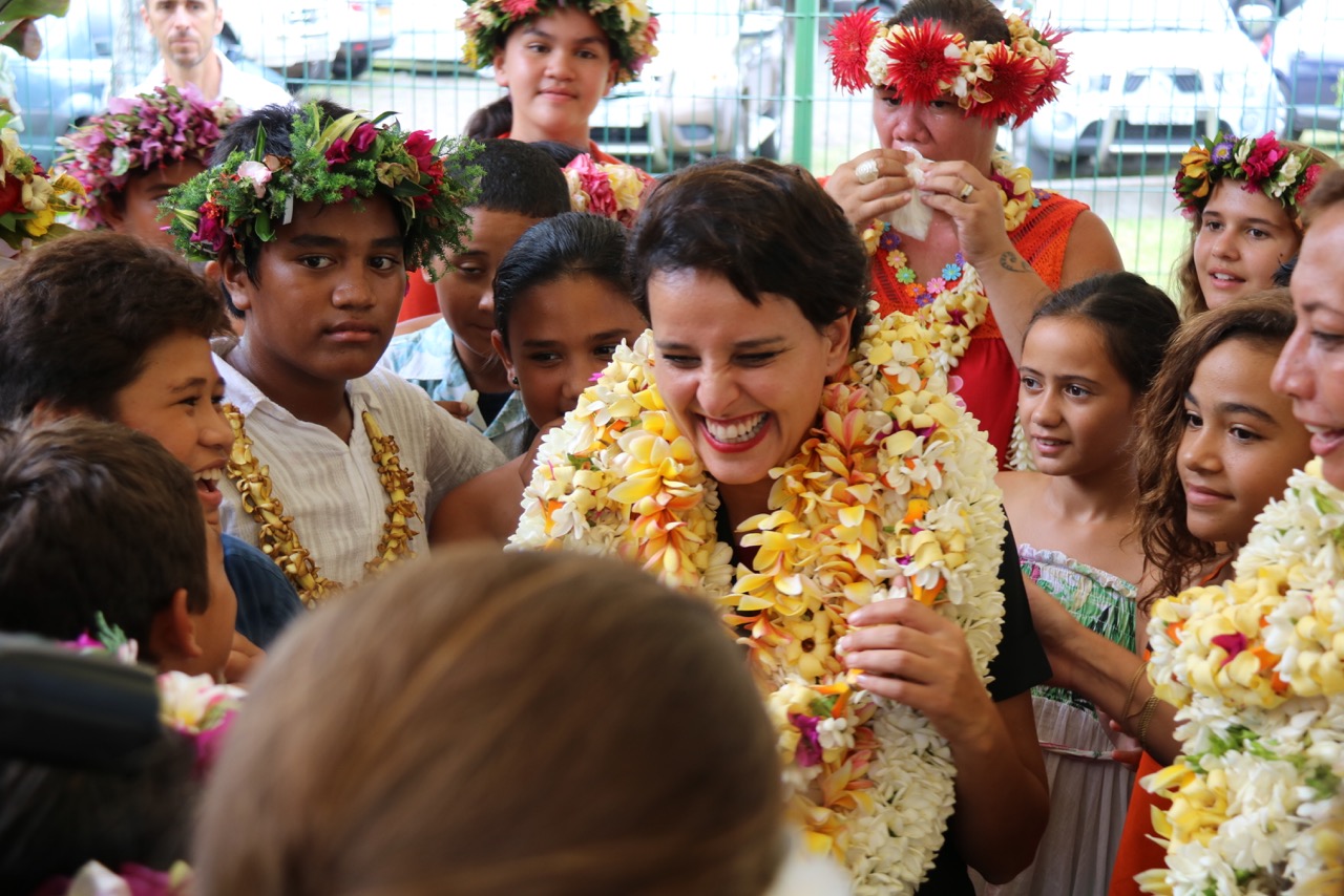 Najat Vallaud-Belkacem au collège de Papara