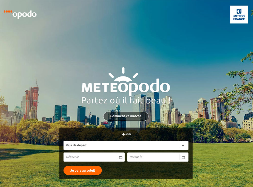 Lancement de MétéOpodo, un site pour choisir sa destination selon la météo