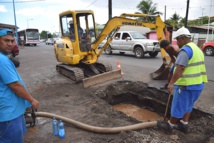 Faa'a : réparation d'une conduite en eau dans le quartier Mai/Batipol