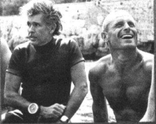 Enzo Maiorca à droite, avec Jaques Mayol