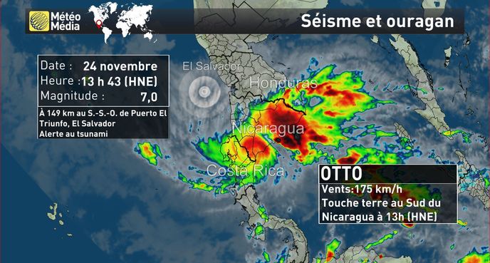 L'Amérique centrale frappée par un ouragan puis un séisme puissant