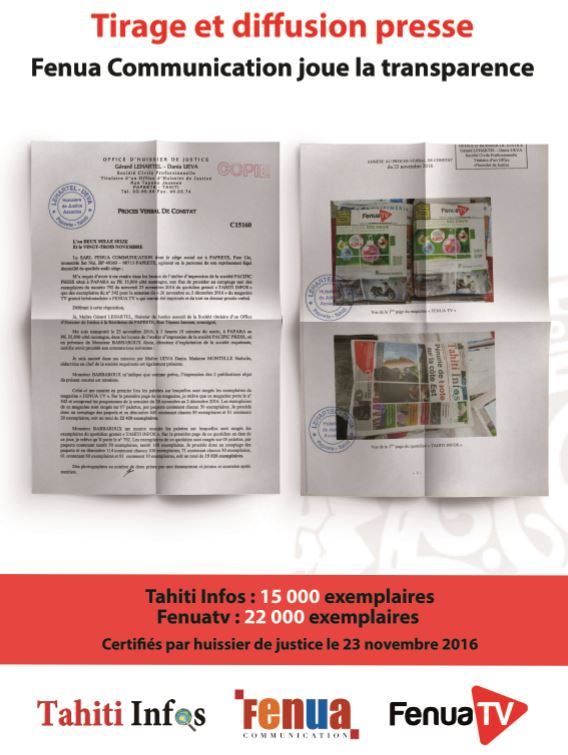 Tirages de la presse: Tahiti Infos et Fenuatv jouent la transparence et lancent un défi