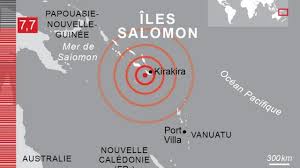 Séisme de magnitude 7,7 aux îles Salomon, alerte au tsunami dans le Pacifique Ouest