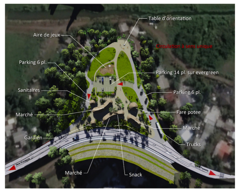 Une vingtaine de places de stationnement et une zone d’arrêt de bus doivent y être aménagées.