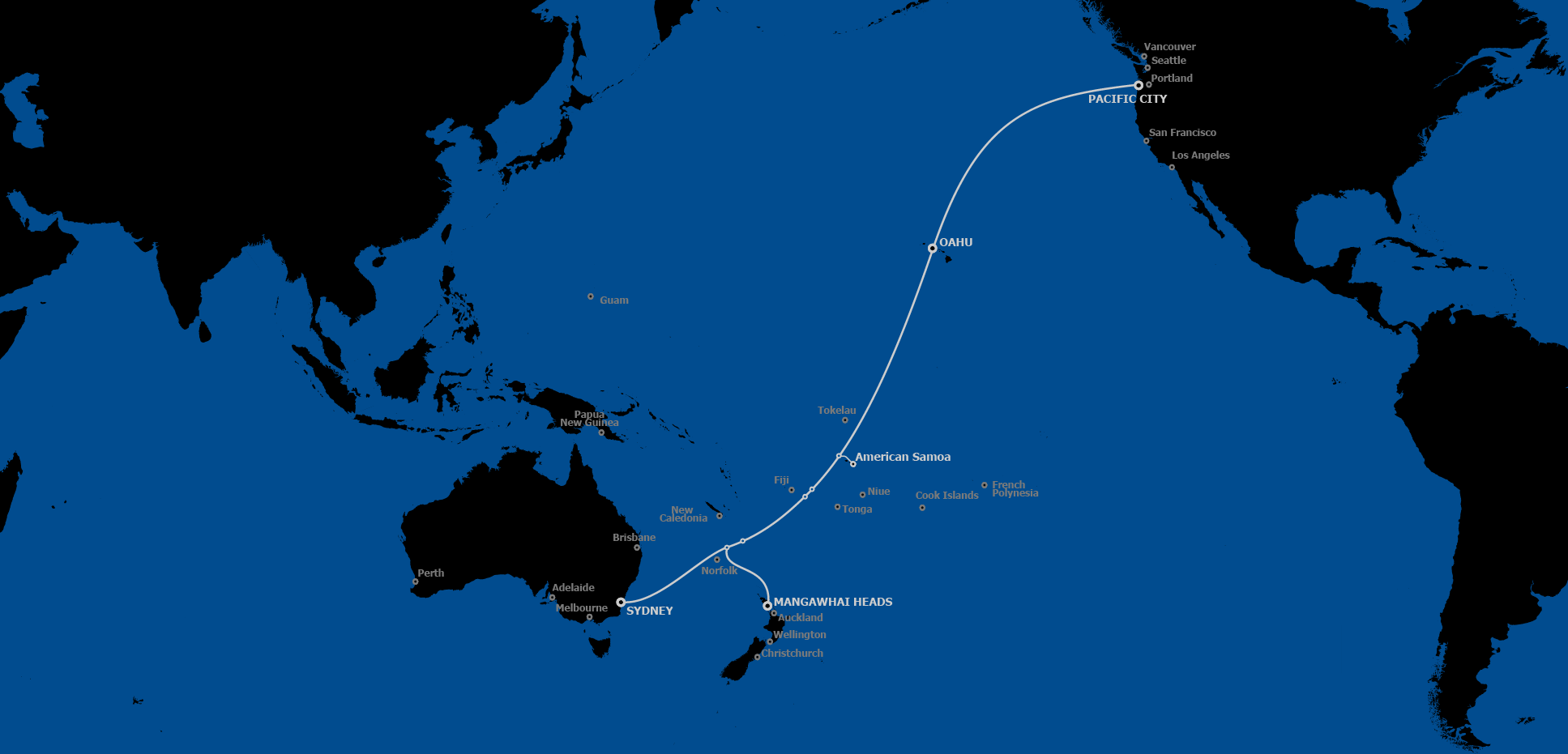 Le projet privé Hawaiki reliera l'Australie/Nouvelle-Zélande aux États-Unis en passant par les Samoa américaines et Hawaii. Un autre projet, public cette fois, devrait relier les Samoa à Tahiti en passant par les Cook, Niue et Tokelau.