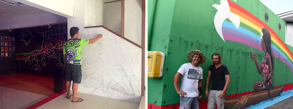 Fresque de Seth avec l'artiste local Rival. (Crédit photo : TNG/Ono'u)