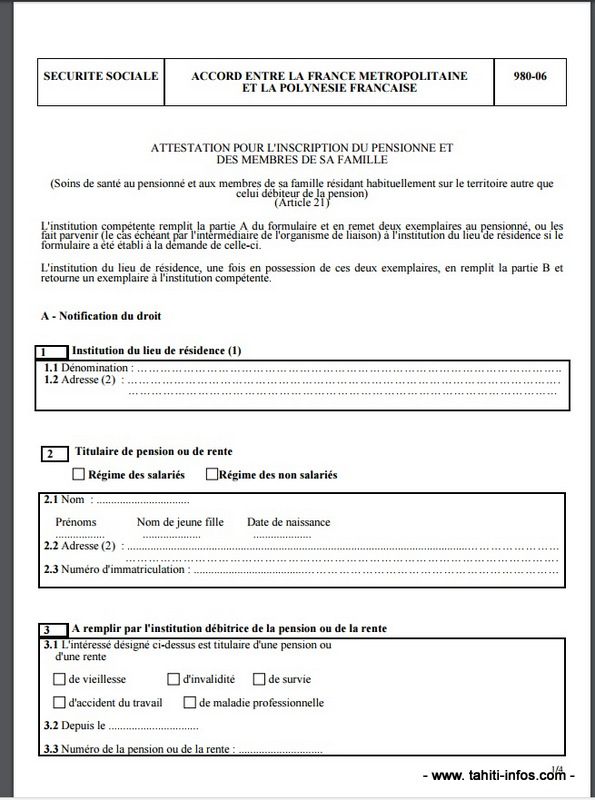 L'imprimé à remplir et à retourner à la CPS pour régulariser sa situation.