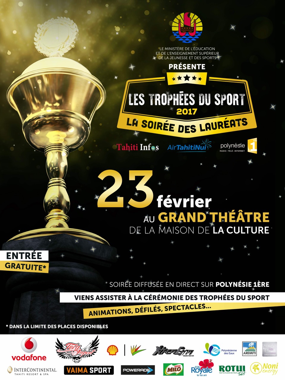 Trophées du Sport 2017 – La soirée sera ouverte au public