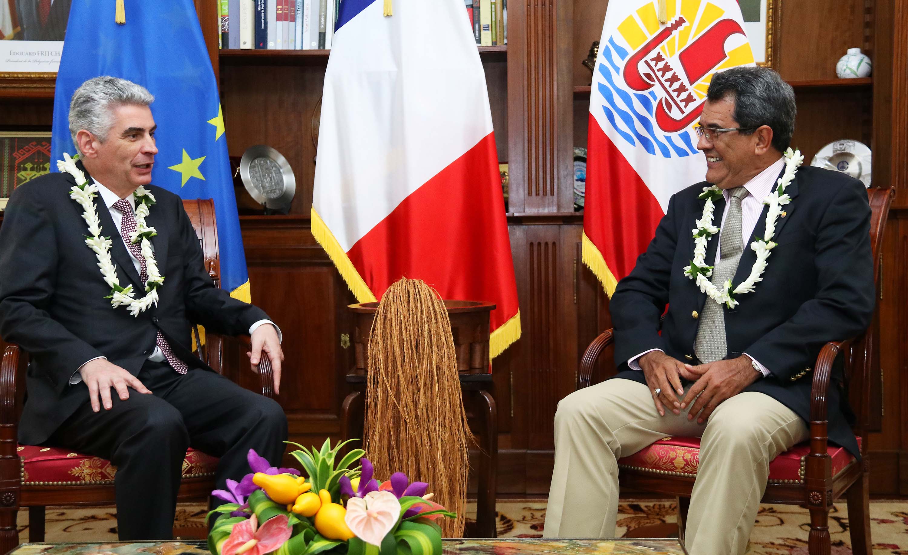 Edouard Fritch reçoit l'évêque président de l’Eglise mormone