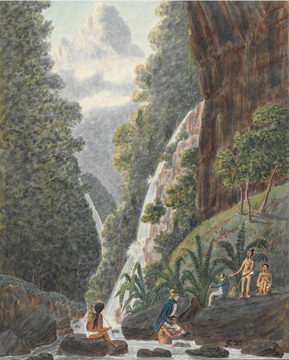 On Matavai River, Island of Otahytey - Le long de la rivière de la Tuauru à Matavai en 1792