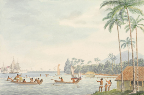 In the district of Oparrey, Island of Otahytey - Au district de Pirae en 1792.