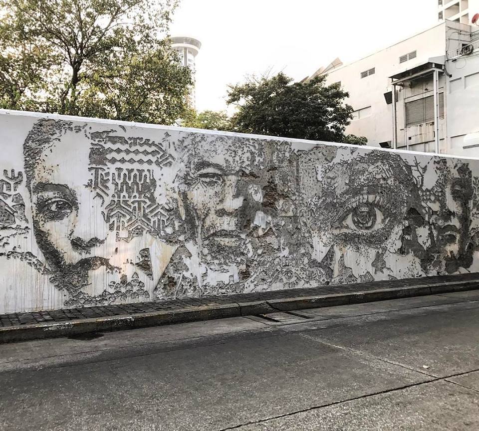 Un projet réalisé par VHILS en Thaïlande.