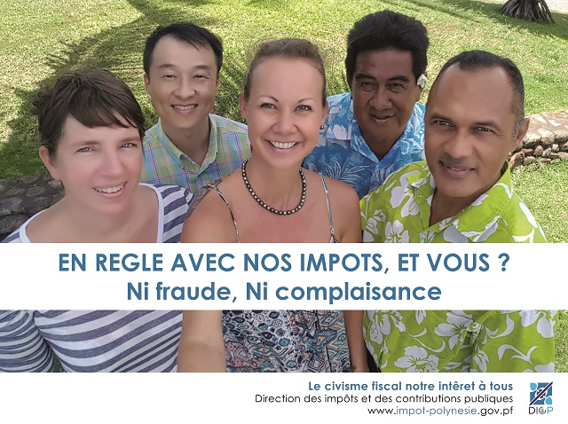 Pour lutter contre la fraude fiscale, le Pays, à travers la DICP a mis en place un plan de lutte pour détecter et réprimer la fraude. Parmi ces mesures, une campagne d'affichage, qui a démarré le 31 octobre dernier.