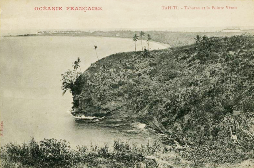La pointe du Tahara’a en forme de baleine en 1900. Photo Franck Homes.