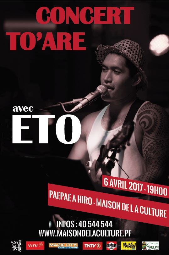 Eto, artiste de la nouvelle vague, sera la star du concert To'are