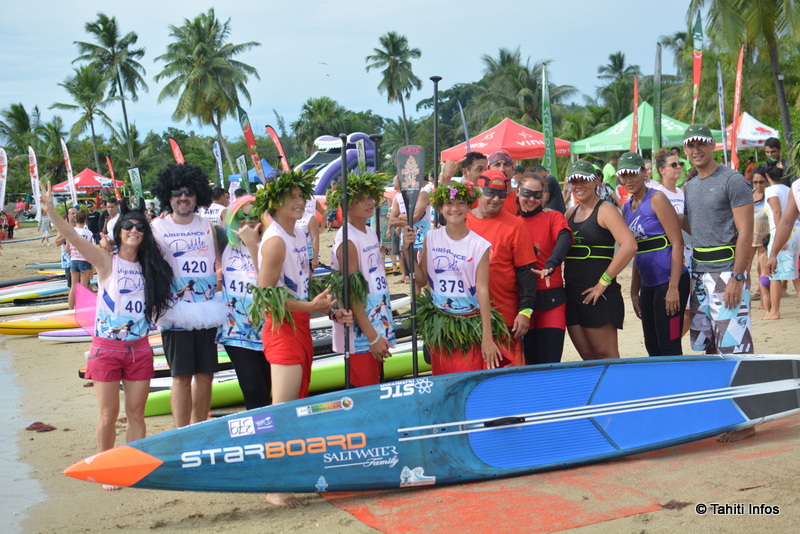 La fun run après la course Air France Paddle a été très enjouée