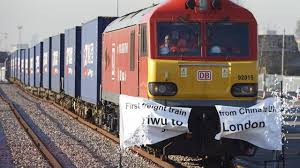 Départ de Londres du premier train de marchandises pour la Chine